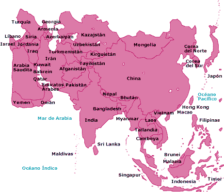 Mapa Politico Del Continente Asiatico Con Nombres